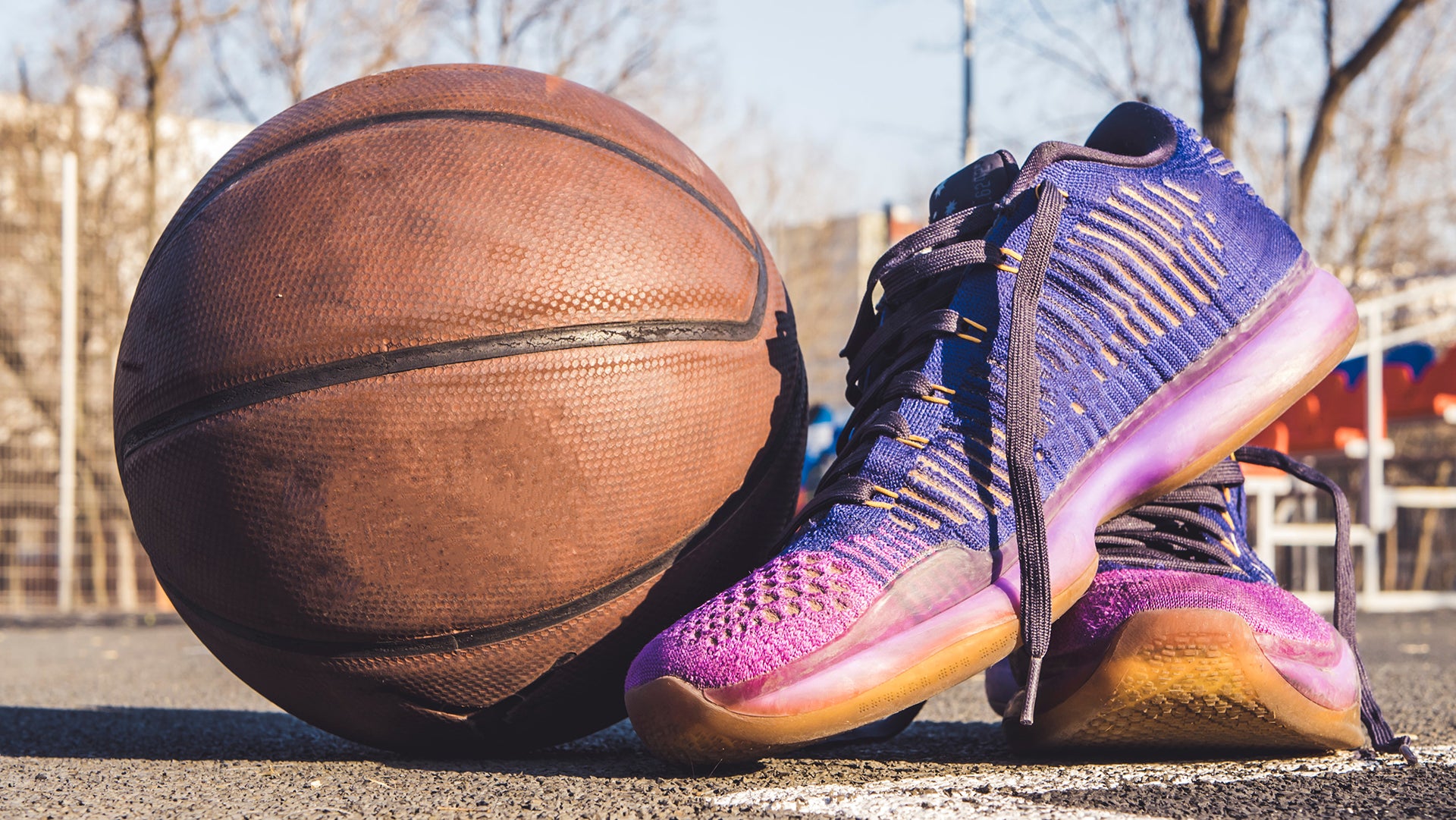 A violet sport shoes